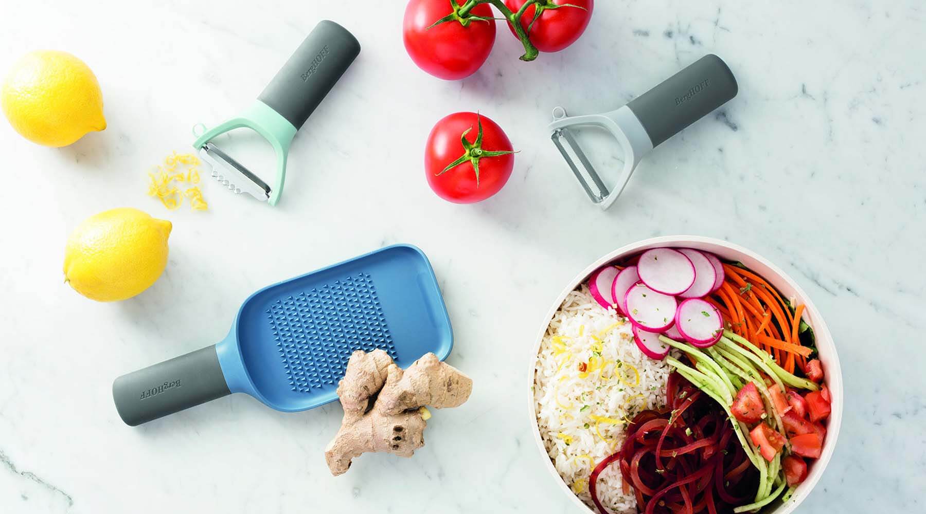 Chef Tools, Leo Peeler Blue & Mint, Grate in Blue Color